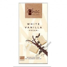 Chocolate Vegano Blanco con Vainilla, 80 g. Ichoc