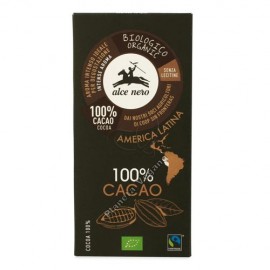 Chocolate Negro Ecológico 100% Cacao, 50g. Alce Nero