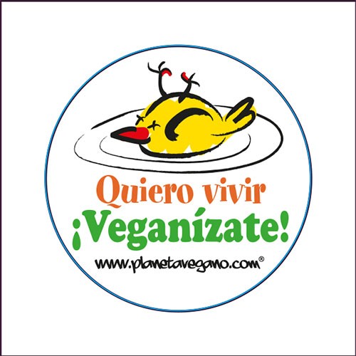 Chapa Quiero Vivir ¡Veganízate!
