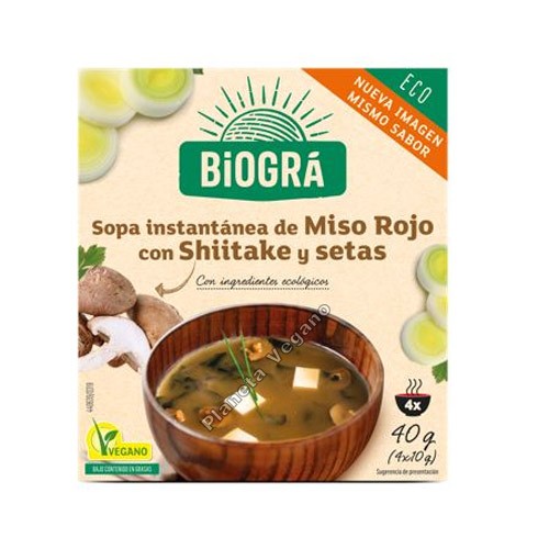 Sopa de Miso Rojo con Shii-Take y Setas Silvestres, 40g. Biográ