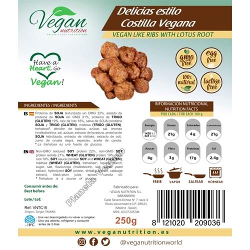 Costillas Veganas, 250 g. Vegan Nutrition