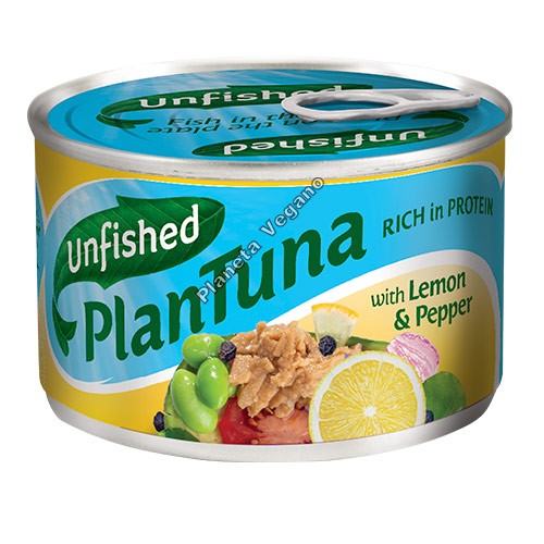 Atún Vegano con Limón y Pimienta, 150 g Unfished Plantuna