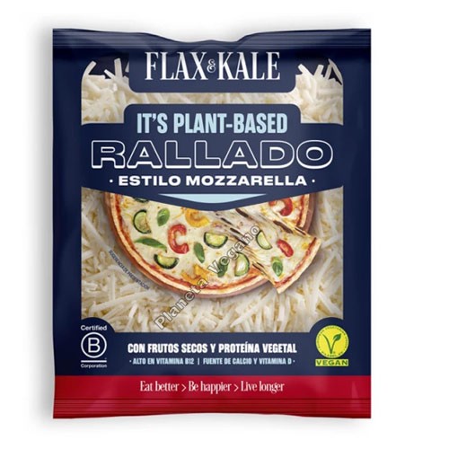 Queso Vegano Mozzarella RALLADO, 100g. Flax&Kale