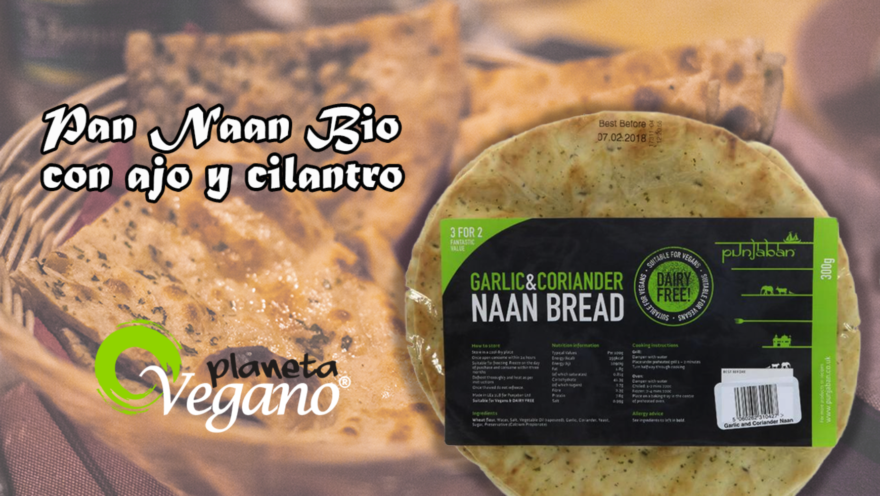 Pan Naan Bio con Ajo y Cilantro